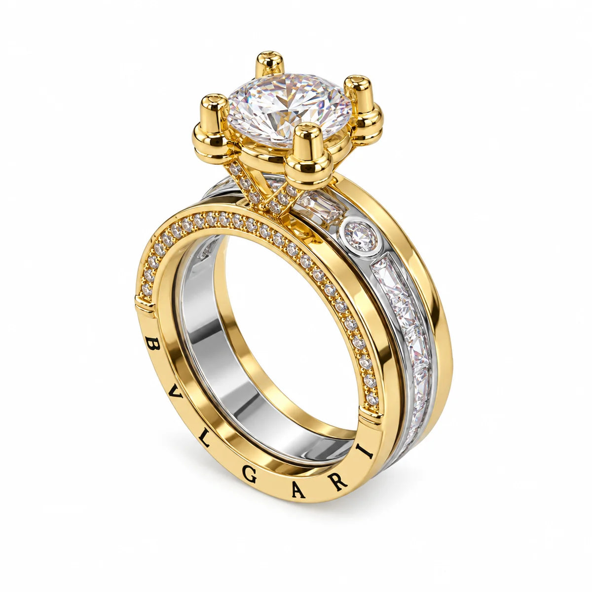 Royal Dual-Band Ring – Gold & Silver
