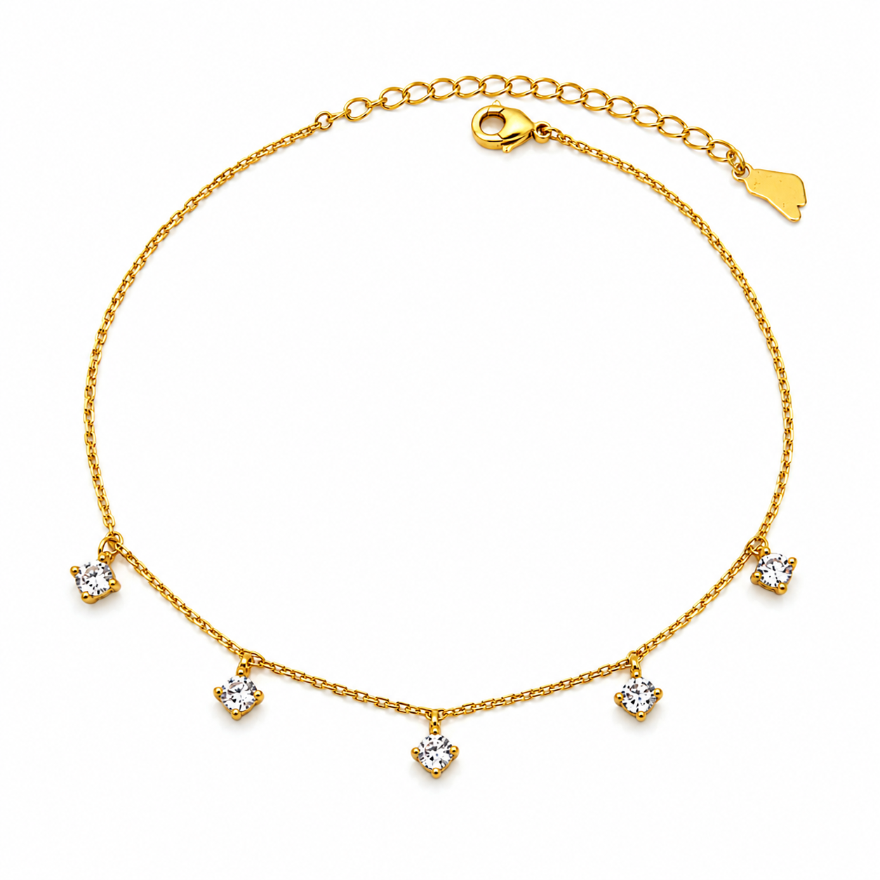 Dainty Crystal Drop Anklets