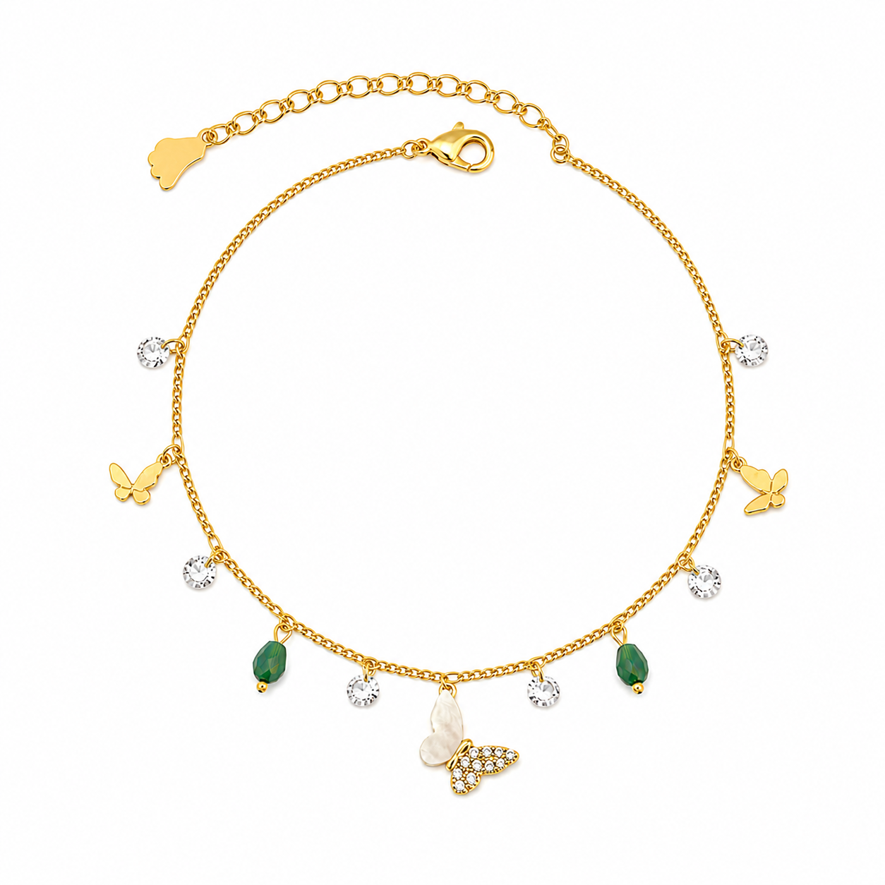 Butterfly & Gemstone Anklet