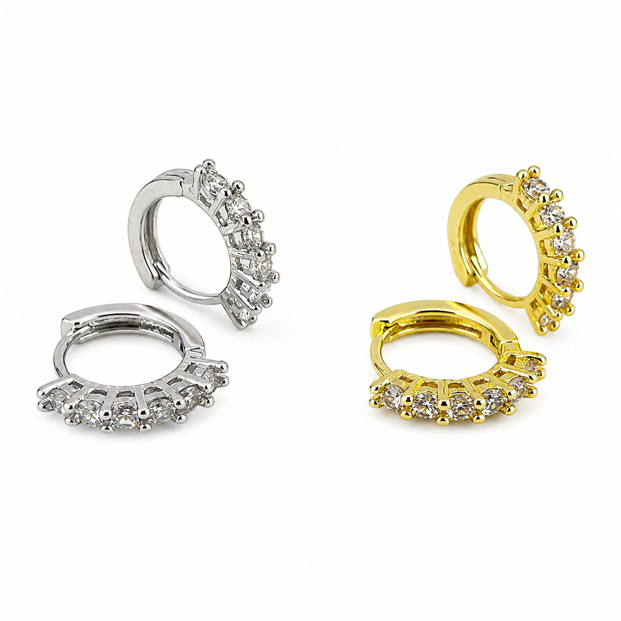 Tennis Crystal Crown Mini Hoops