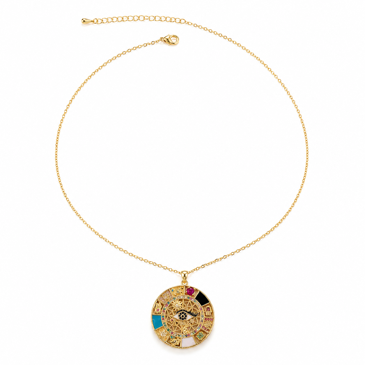 Egyptian eye Necklace – Gold-Plated Evil Eye Pendant