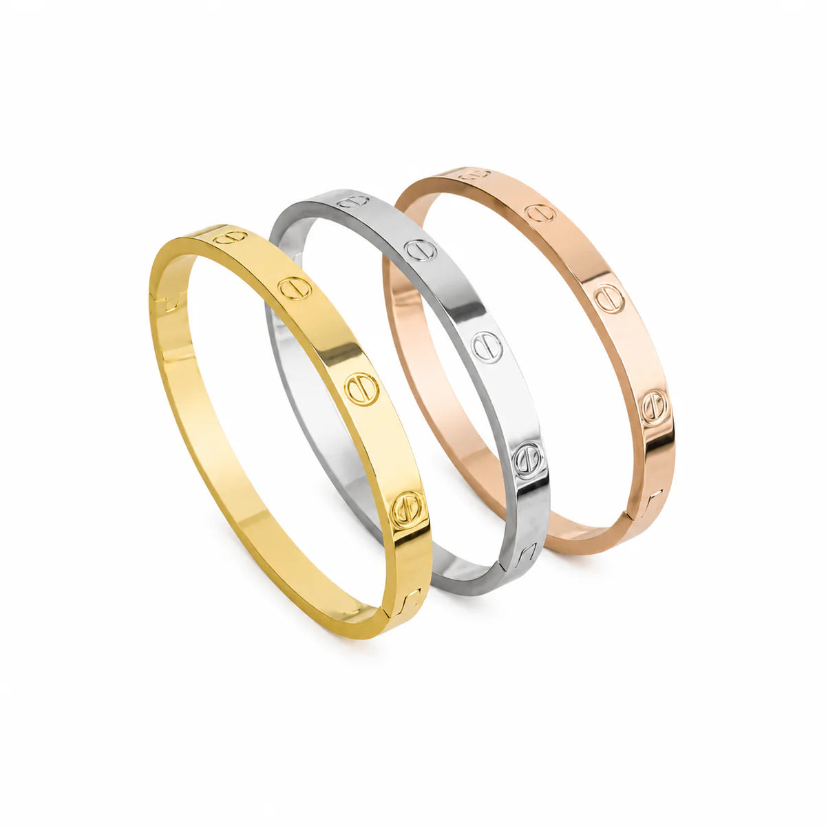 SEDA cartier set Screw Bangle Trio – Mixed Metal Edition
