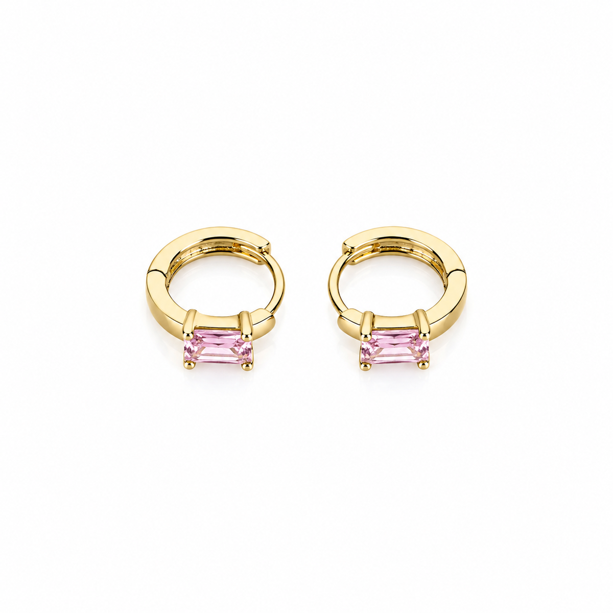 Gemstone Glow Huggie Hoop Earrings | Poshewix
