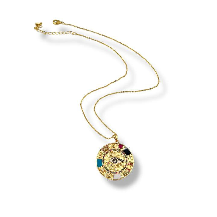 قلادة عين مصرية - قلادة عين الشر المطلية بالذهب