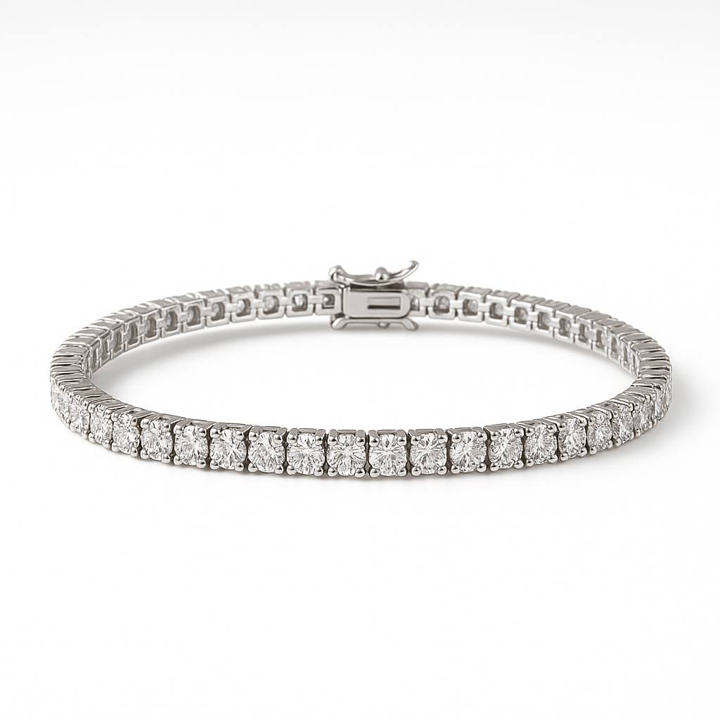 Cubic Zirconia Silver Tennis Bracelet 3mm