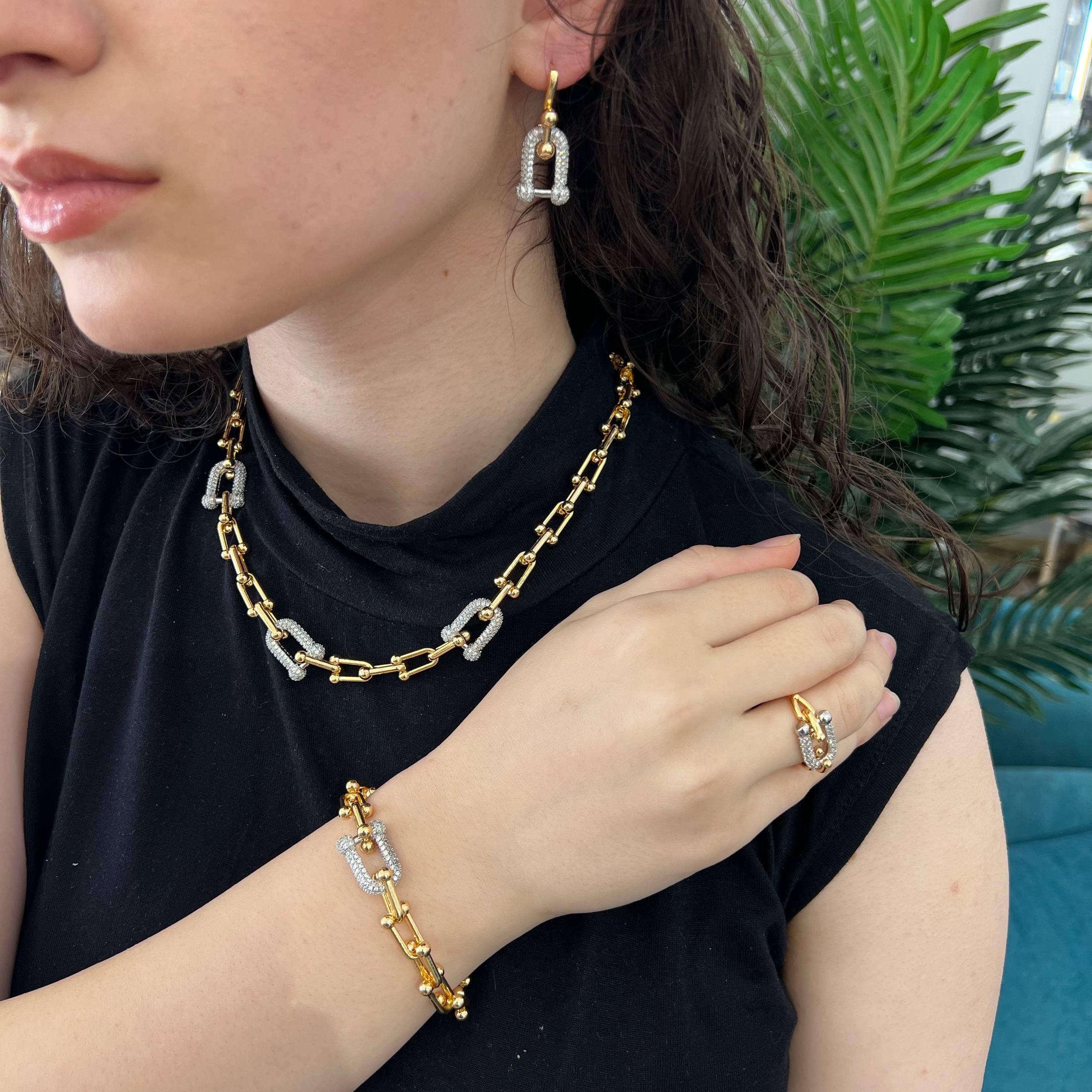 طقم تيفاني - مطلي ذهب عيار 18