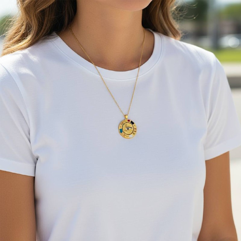 قلادة عين مصرية - قلادة عين الشر المطلية بالذهب