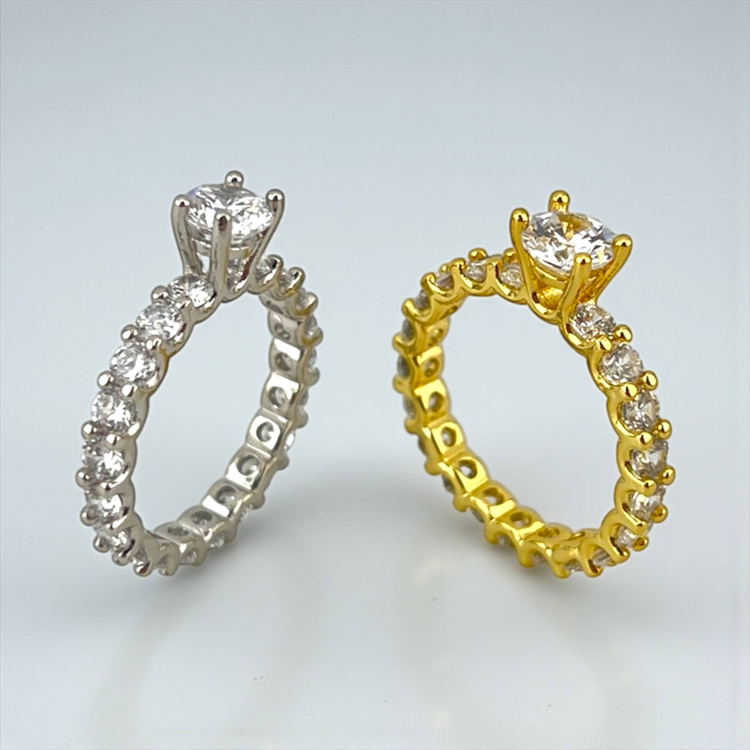 خاتم تنس سوليتير مرصع بالكريستال - كريستال راديانس 💍