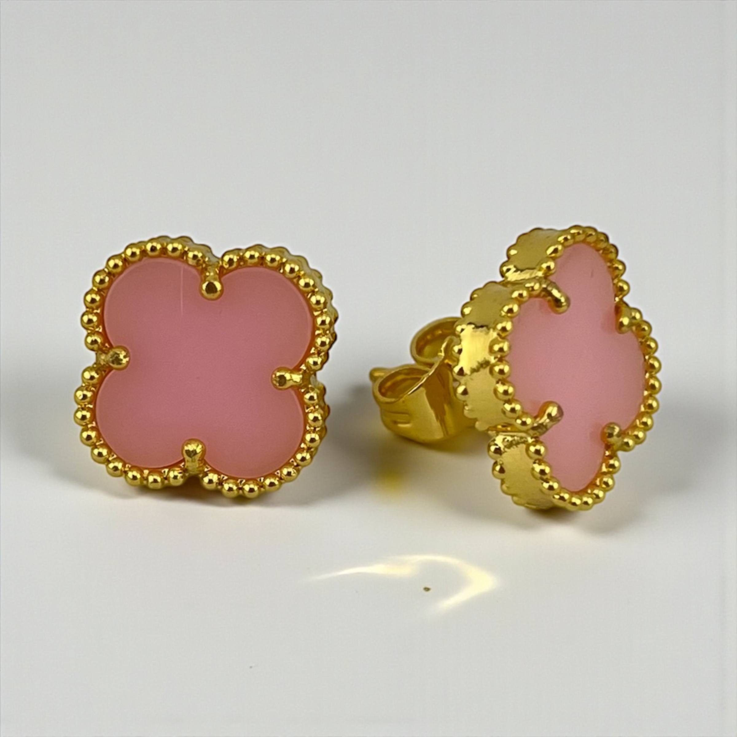 أقراط كلوفر المرصعة – مجموعة متعددة الألوان