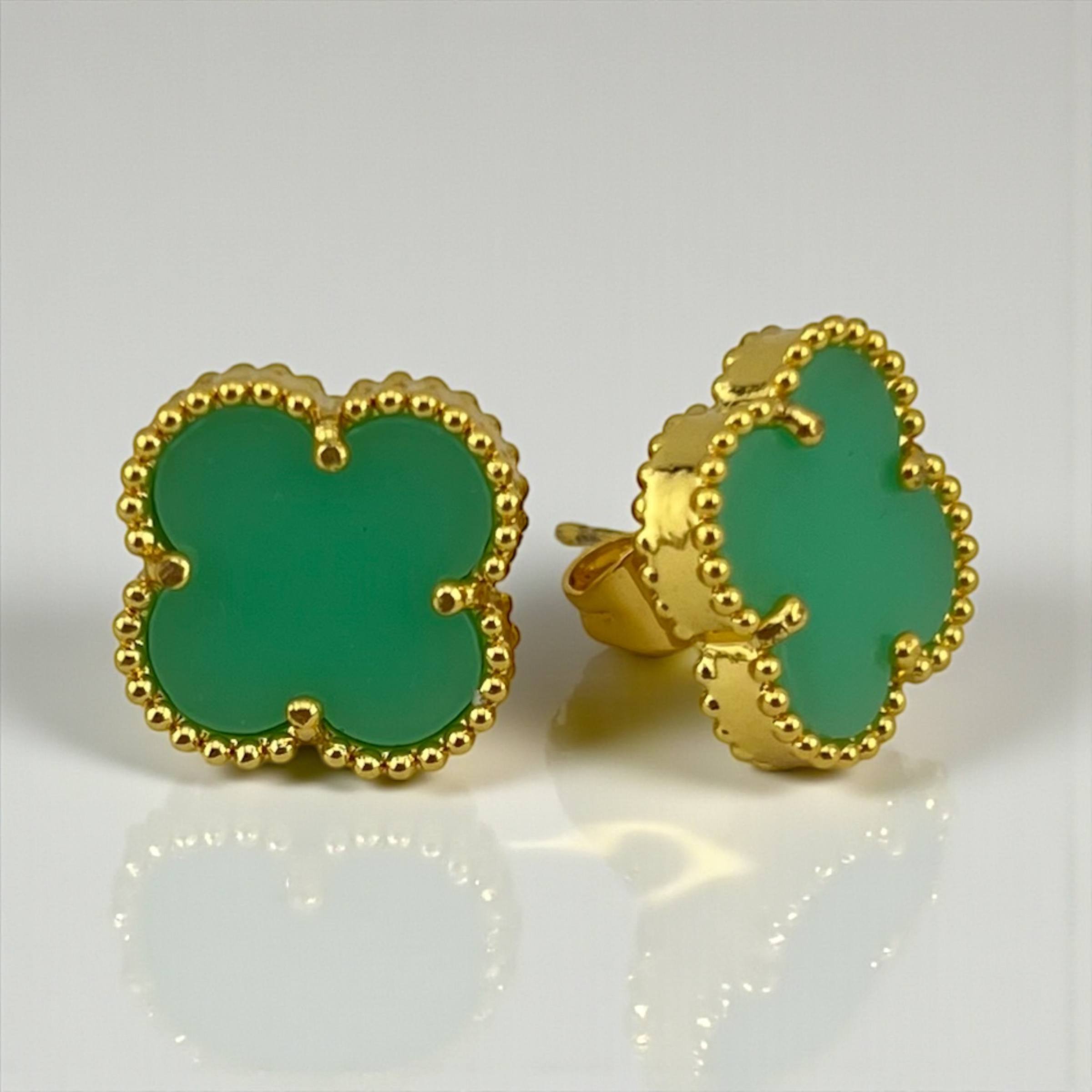 أقراط كلوفر المرصعة – مجموعة متعددة الألوان