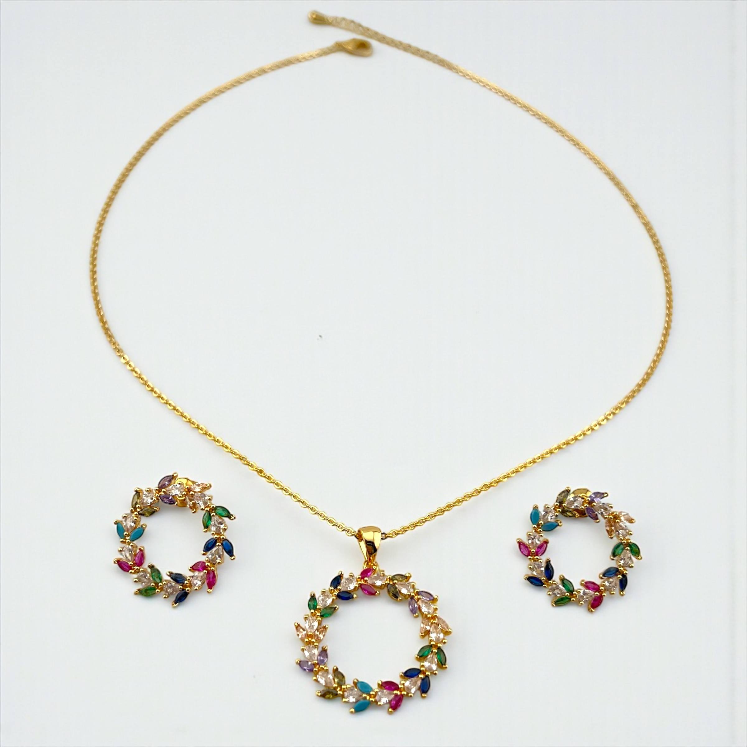 مجموعة بريزم بلوم - قلادة وأقراط