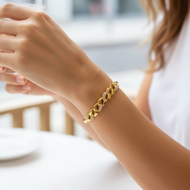 سوار سلسلة ذهبية فاخرة