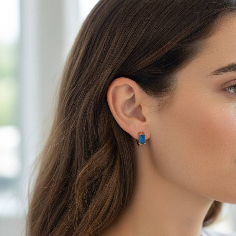 أقراط دائرية متوهجة من الأحجار الكريمة